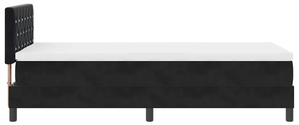 vidaXL LED Κρεβάτι με βάθρο με στρώμα Μαύρο 100 x 200 cm Βελούδο