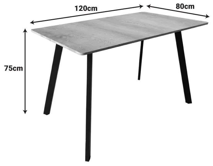 Τραπέζι Squaro sonoma mdf με λευκά μεταλλικά πόδια 120x70x75εκ 120x70x75 εκ.