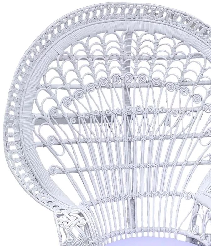 Πολυθρόνα Dorothy Inart με λευκό μαξιλάρι-λευκό rattan 115x57x150εκ 115x53x147 εκ.