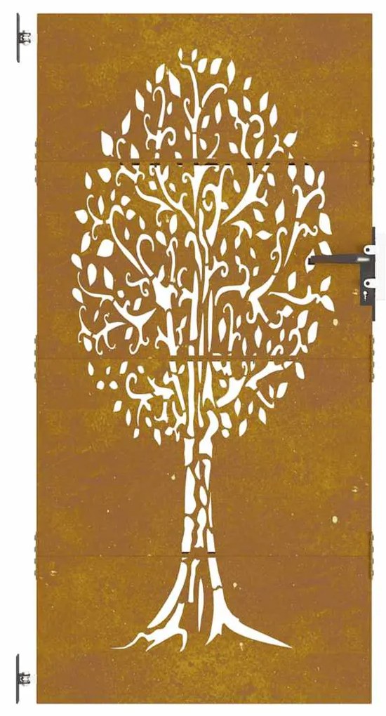 vidaXL Πόρτα Κήπου με Σχέδιο Δέντρου από Ατσάλι Corten 85 x 200 εκ.
