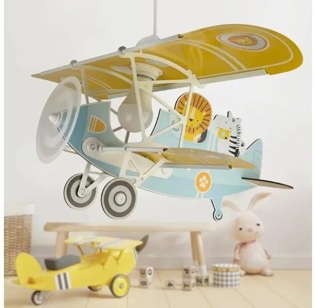 Παιδικό Φωτιστικό Οροφής Little Lion Planes Γαλάζιο 54602 Ango-54602-Σιέλ/Βεραμάν/Μέντα 54602