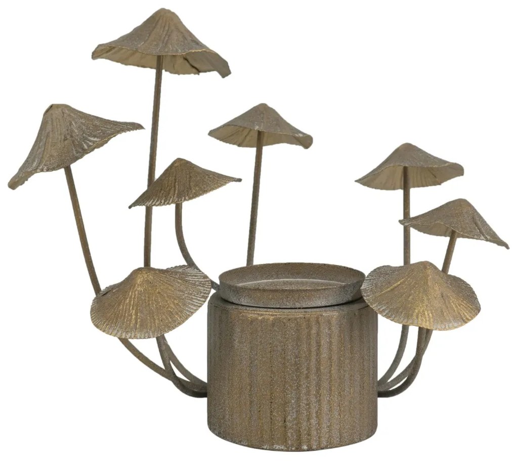 Artekko Mushroom Κηροπήγιο Μέταλλο Χρυσό (28x23x24.5)cm - 49662