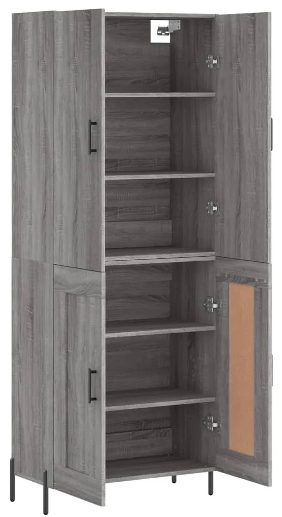 vidaXL Ντουλάπι Γκρι Sonoma 69,5 x 34 x 180 εκ. Επεξεργασμένο Ξύλο