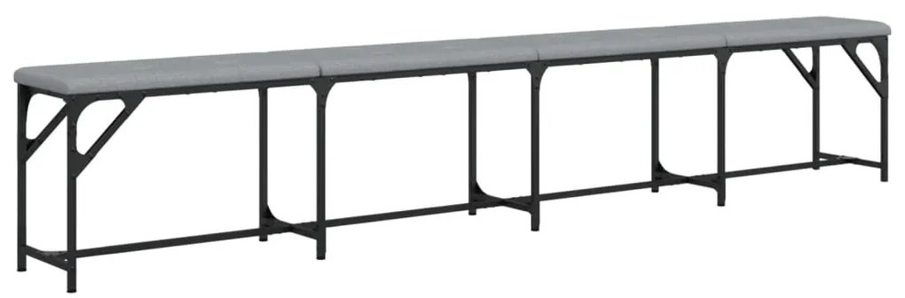 vidaXL Πάγκος Τραπεζαρίας Ανοιχτό Γκρι 248x32x45 εκ. Ατσάλι / Ύφασμα