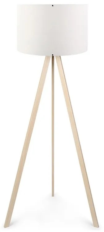 Megapap Φωτιστικό Δαπέδου Rosling Mdf/Ύφασμα Pvc Φυσικό/Λευκό 38x21x140εκ.