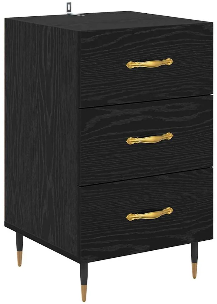 vidaXL Κομοδίνο Μαύρη Οξυά 40 x 40 x 66 εκ. Επεξεργασμένο ξύλο