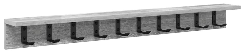 vidaXL Τοίχου Κρεμάστρα με ράφι Γκρι sonoma 100 x 10.5 x 10.5 εκ