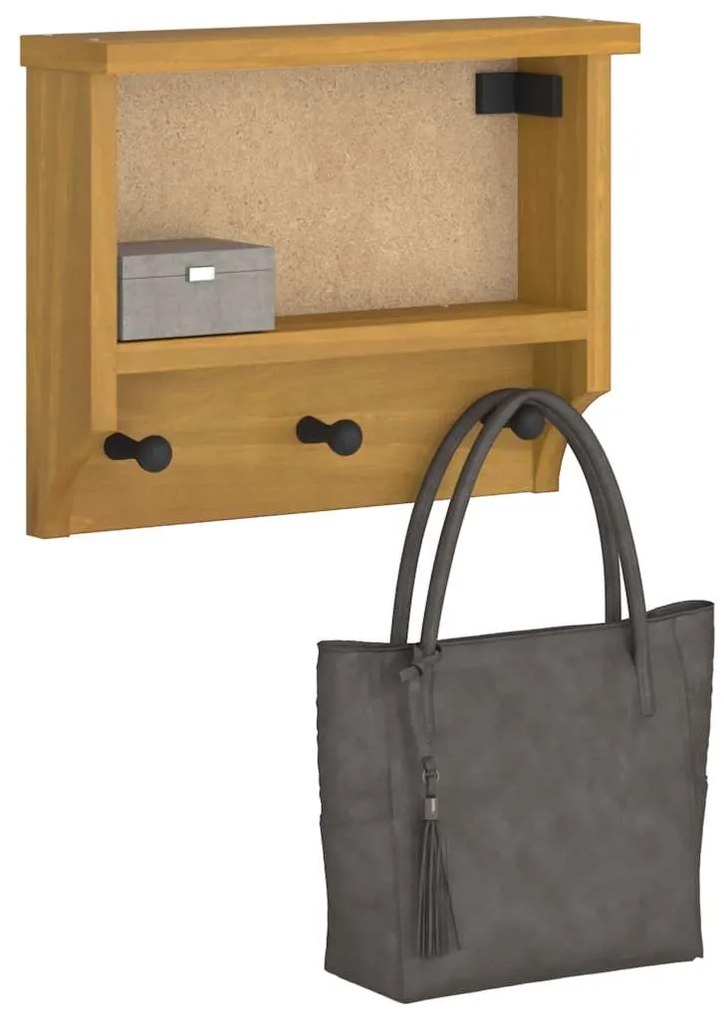 vidaXL Επίτοιχη κρεμάστρα παλτών SANDNES 45x12x35 εκ.Πεύκο μασίφ ξύλο