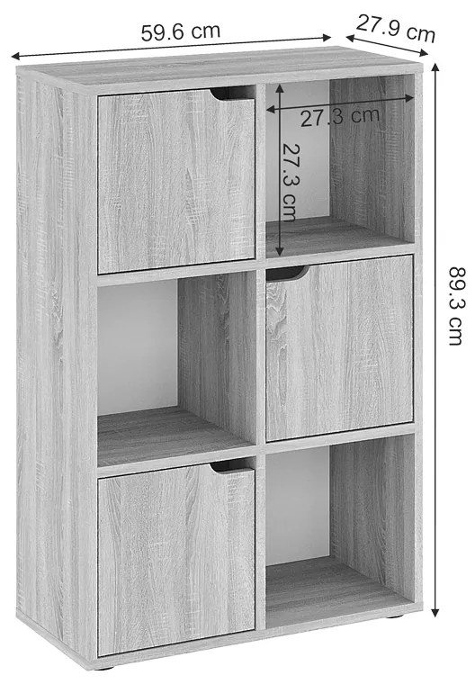 Βιβλιοθήκη Bookel pakoworld μελαμίνης σε sonoma απόχρωση 59.5x27.5x89εκ - 184-000101