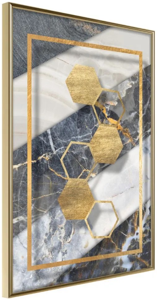 Αφίσα - Marble Composition III - 40x60 - Χρυσό - Χωρίς πασπαρτού