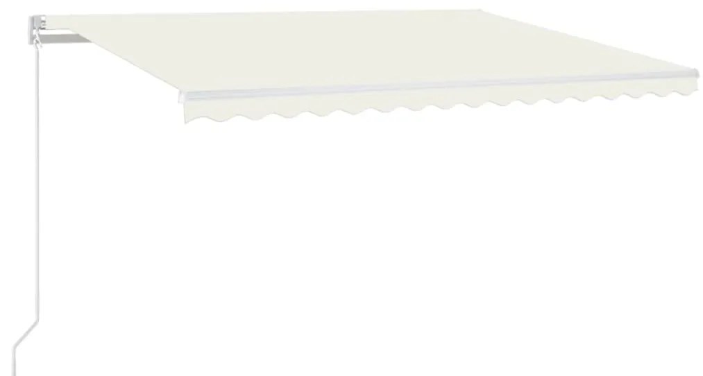 vidaXL Τέντα Συρόμενη Χειροκίνητη με LED Κρεμ 400 x 350 εκ.