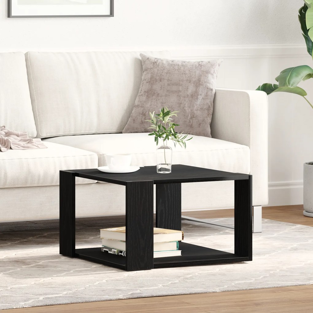 vidaXL Τραπεζάκι καφέ Μαύρο Δρυς 85x55x31 εκ. Επεξεργασμένο ξύλο