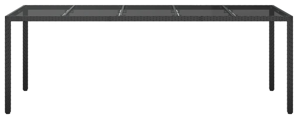 vidaXL Τραπέζι Δείπνου Κήπου Μαύρο 250x100x75 εκ Πολυ Ρατάν