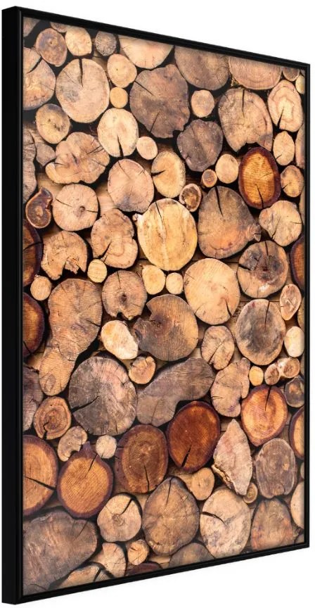 Αφίσα - Log Pile - 20x30 - Μαύρο - Χωρίς πασπαρτού