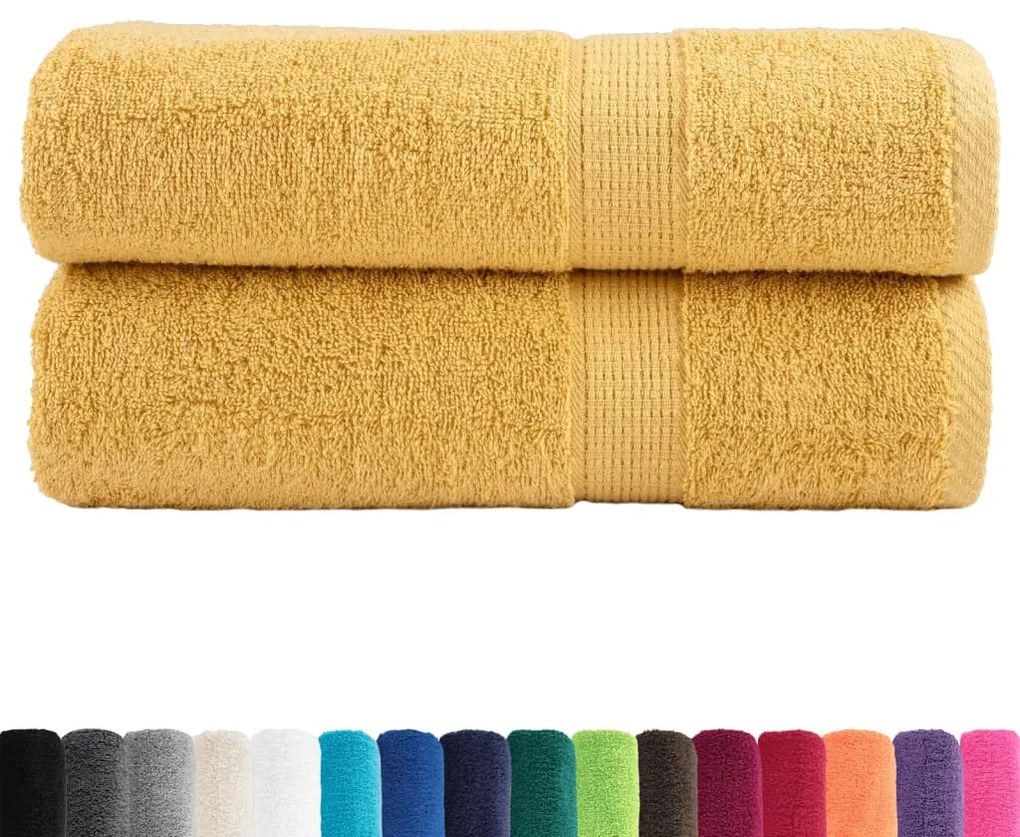Πετσέτες Μπάνιου Premium SOLUND 2 Τεμ Χρυσή 100x150εκ 600γρ/μ² 137287