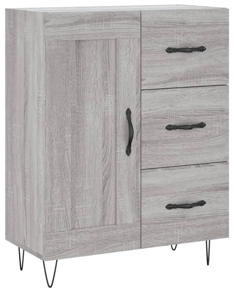 vidaXL Ντουλάπι Γκρι Sonoma 69,5 x 34 x 180 εκ. Επεξεργασμένο Ξύλο