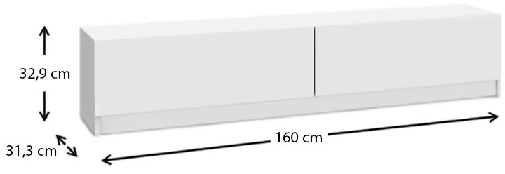 Έπιπλο τηλεόρασης Ahenk Megapap χρώμα λευκό 160x31,3x32,9εκ.