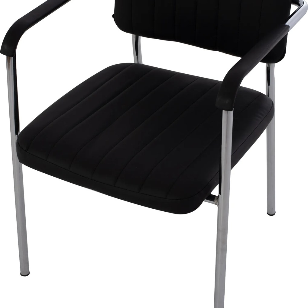 ΚΑΡΕΚΛΑ QUESTA ΜΕ ΜΠΡΑΤΣΑ HM1070.01 ΜΑΥΡΗ 56,5x59x85 cm - 0520534 - HM1070.01