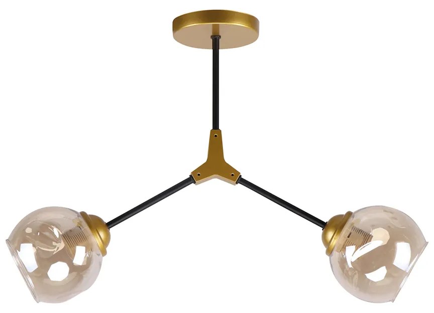 Φωτιστικό Οροφής Δίφωτο Homelighting Conelly 77-8104 Brass