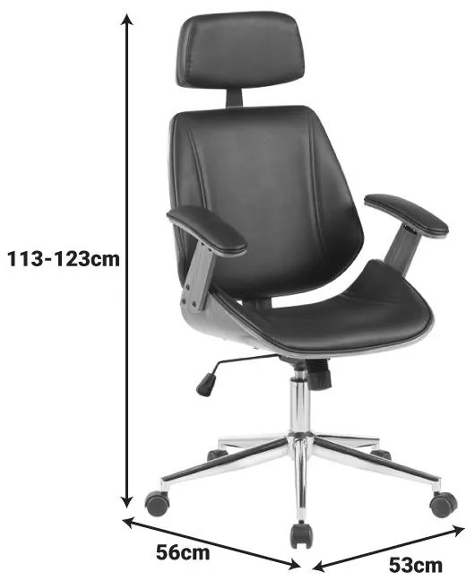 Καρέκλα γραφείου διευθυντή Fetseno μπεζ pu-βάση χρωμίου 53x56x113.5-123.5εκ 53x56x123.5 εκ.