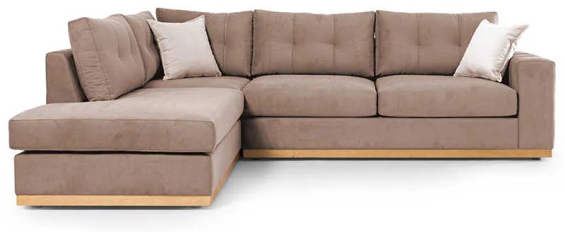 Γωνιακός καναπές δεξιά γωνία Boston pakoworld ύφασμα mocha-cream 280x225x90εκ