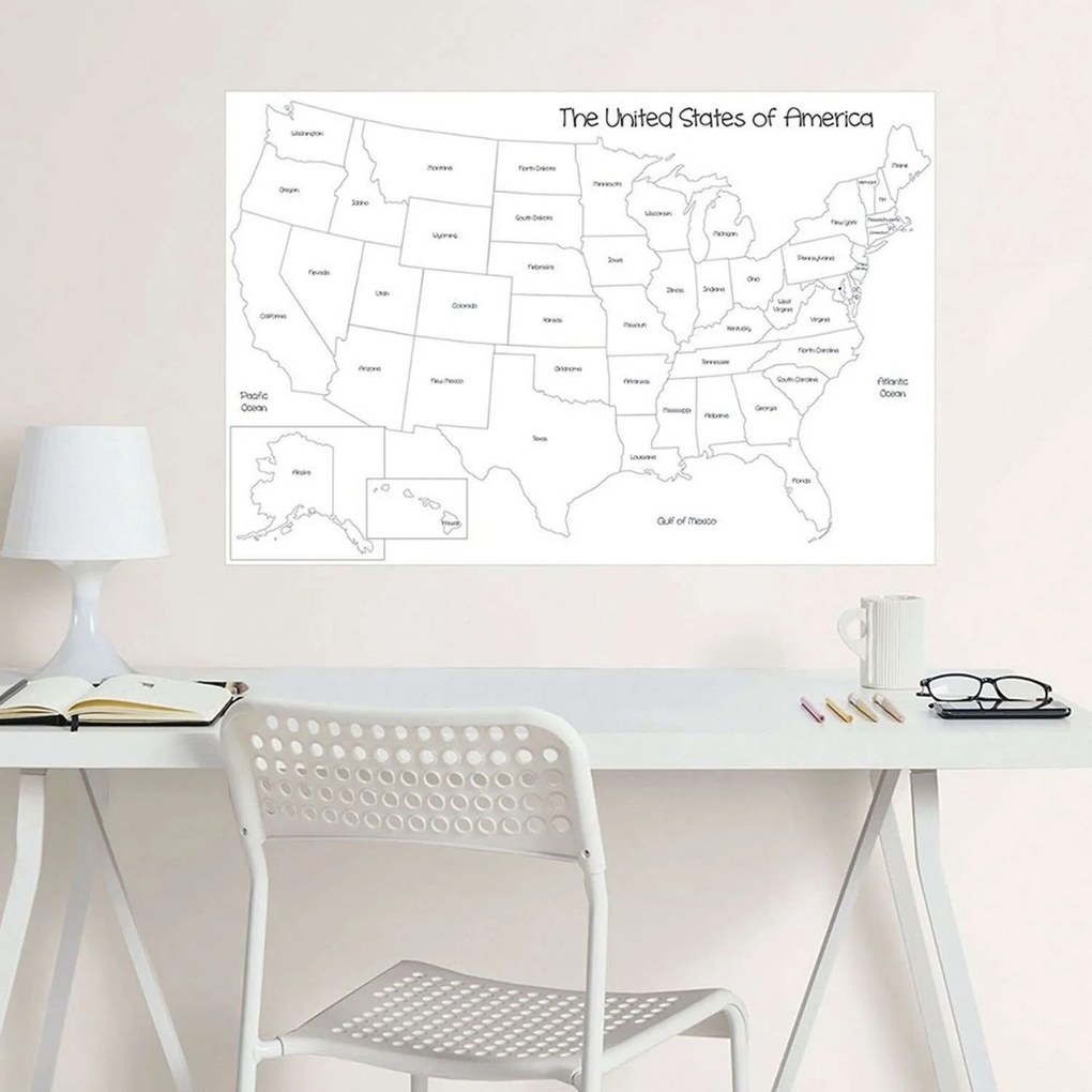 Αυτοκόλλητα Τοίχου Για Ζωγραφική Usa WP2199 White-Black Wallpops