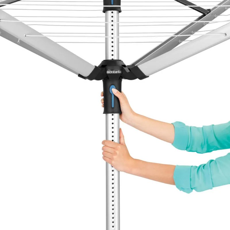 Brabantia Lift-O-Matic Advance Εξωτερικός χώρος 90300254, 50 m, Ρυθμιζόμενο ύψος, Μεταλλική ακίδα εκσκαφής, Θήκη, Τσάντα με κλιπς, Ανθεκτικό στη διάβρωση, Inox