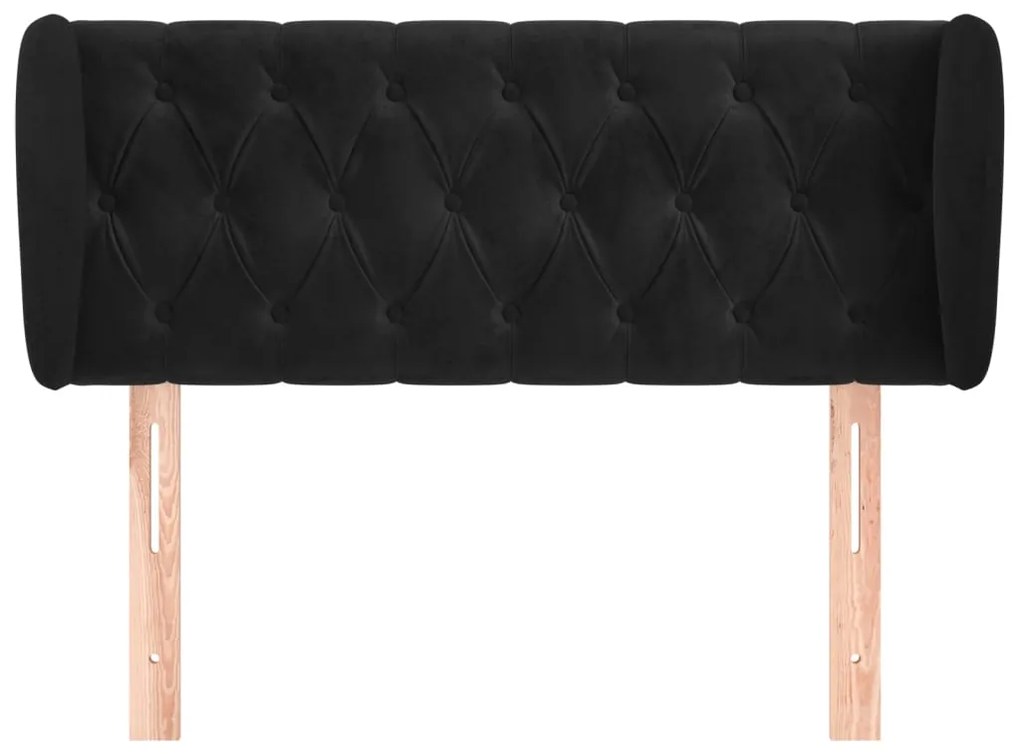 vidaXL Κεφαλάρι με Πτερύγια Μαύρο 93x23x78/88 εκ. Βελούδινο