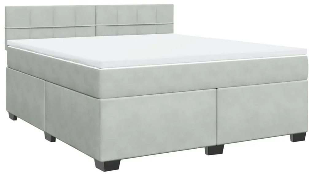 ΚΡΕΒΑΤΙ BOXSPRING ΜΕ ΣΤΡΩΜΑ ΑΝΟΙΧΤΟ ΓΚΡΙ 180X200 ΕΚ. ΒΕΛΟΥΔΙΝΟ 3286378