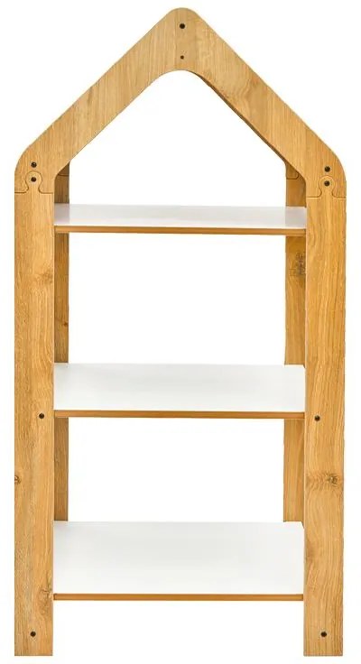 Ραφιέρα Montessori Zoilen I λευκό-φυσικό-μπλε mdf 50x30x100εκ 50x30x100 εκ.