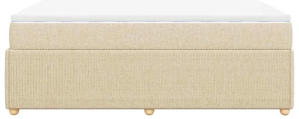 vidaXL Κρεβάτι Boxspring με Στρώμα Κρεμ 140x200 εκ. Υφασμάτινο