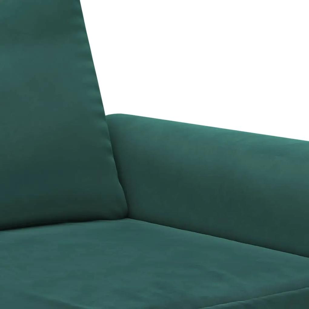 vidaXL Πολυθρόνα Σκούρο πράσινο 60 εκ. Βελούδινη
