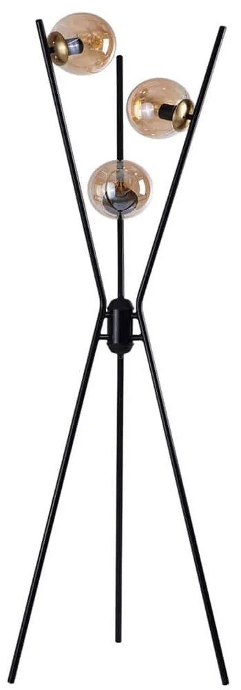 Φωτιστικό Δαπέδου 534LUN5352 50x155cm 3xE27 40W Black-Honey Opviq