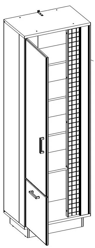 Βιβλιοθήκη Orlando T106, Με πόρτες, Κλειστό, Ινοσανίδες μέσης πυκνότητας, Πλαστικοποιημένη μοριοσανίδα, Ο αριθμός των θυρών: 2, 192x64x40cm