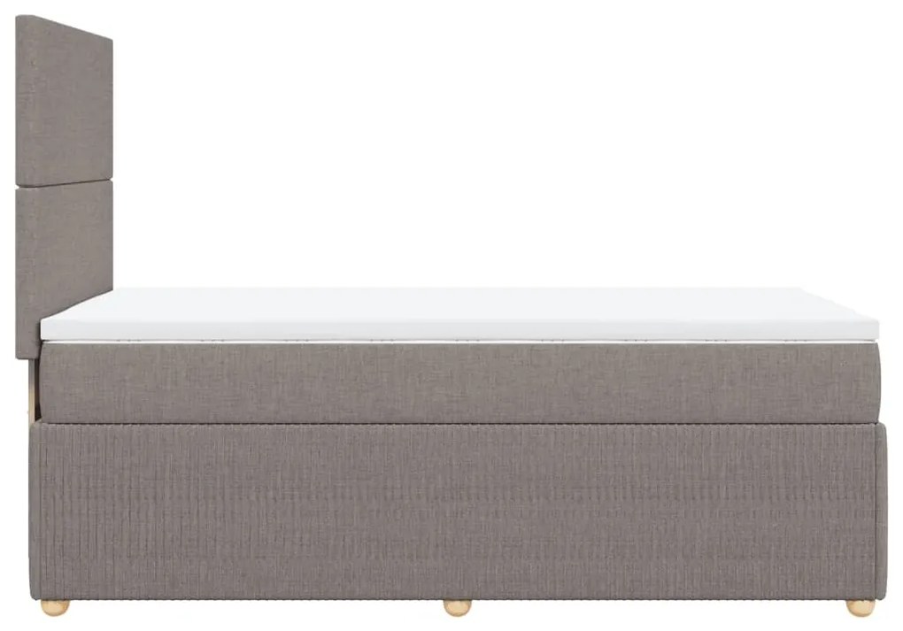 Κρεβάτι Boxspring με Στρώμα Taupe 80x200 εκ. Υφασμάτινο - Μπεζ-Γκρι