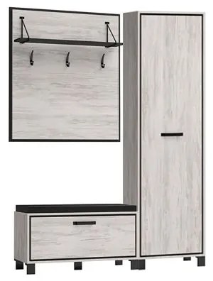 Έπιπλο Εισόδου Morgan 146x200x38cm Oak Blanco + Black - GRA101