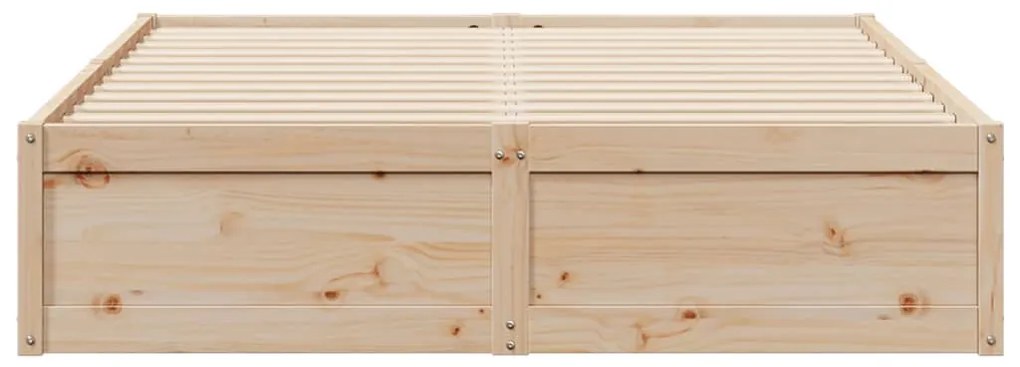 vidaXL Σκελετός Κρεβατιού Χωρίς Στρώμα 140x200 εκ Μασίφ Ξύλο Πεύκου