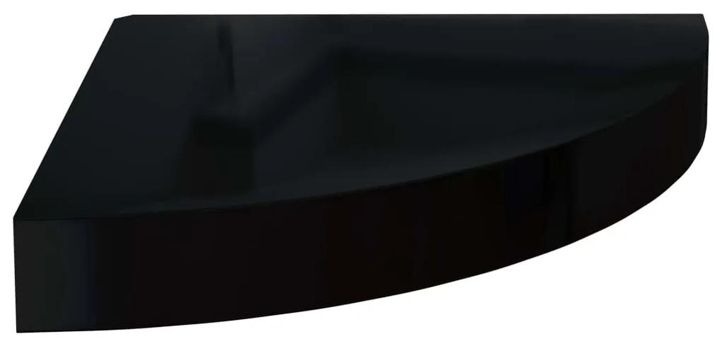 vidaXL Ράφια Τοίχου Γωνιακά 2 Τεμ. Γυαλιστερό Μαύρα 25x25x3,8εκ. MDF