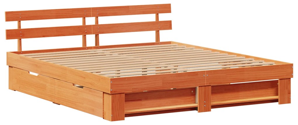vidaXL Σκελετός Κρεβατιού Καφέ κεριού 180 x 200 cm Στερεό Ξύλο
