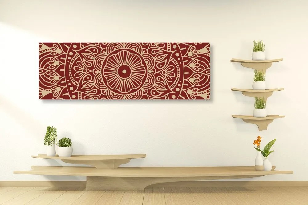 Εικόνα Mandala σε μπορντό φόντο - 120x40