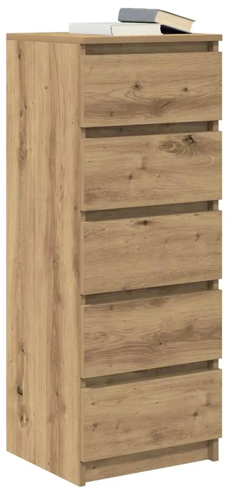 Συρταριέρα με Συρτάρια Τεχνίτης Δρυς 37,5x35x99 εκ. Επεξ. Ξύλο - Καφέ