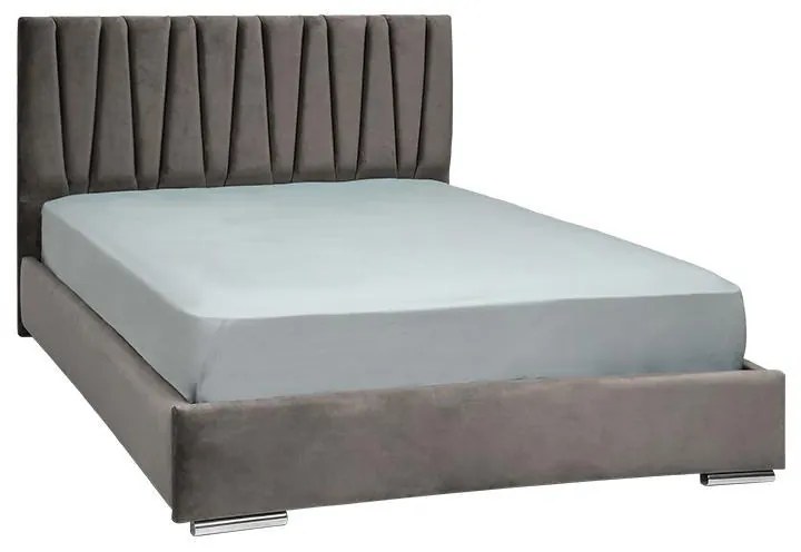 Επενδυμένο Κρεβάτι Palermo Fylliana Taupe Διπλό 160x200 εκ 175x214x115 εκ.