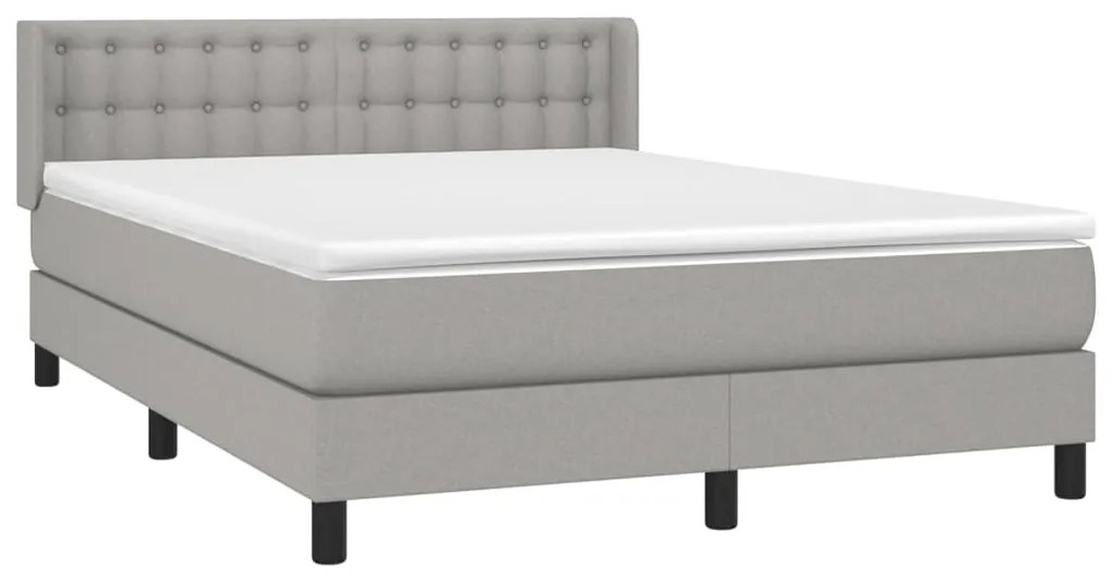 ΚΡΕΒΑΤΙ BOXSPRING ΜΕ ΣΤΡΩΜΑ ΑΝΟΙΧΤΟ ΓΚΡΙ 140X190 ΕΚ. ΥΦΑΣΜΑΤΙΝΟ 3130025