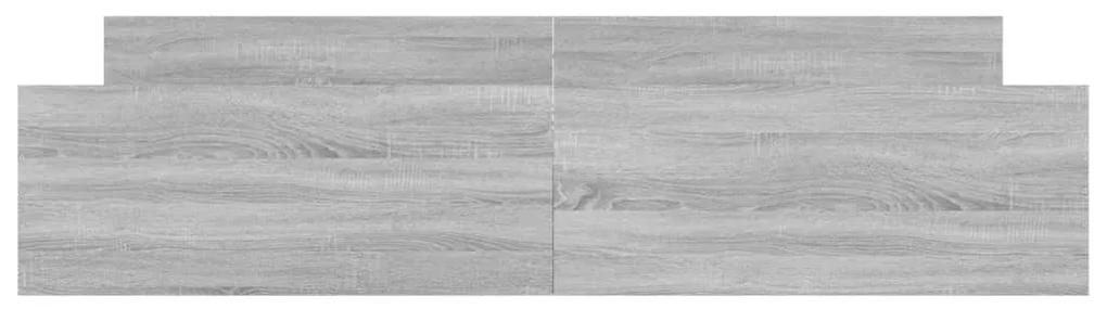 vidaXL Πλαίσιο Κρεβατιού με Κεφαλάρι/Ποδαρικό Γκρι Sonoma 200x200 εκ.