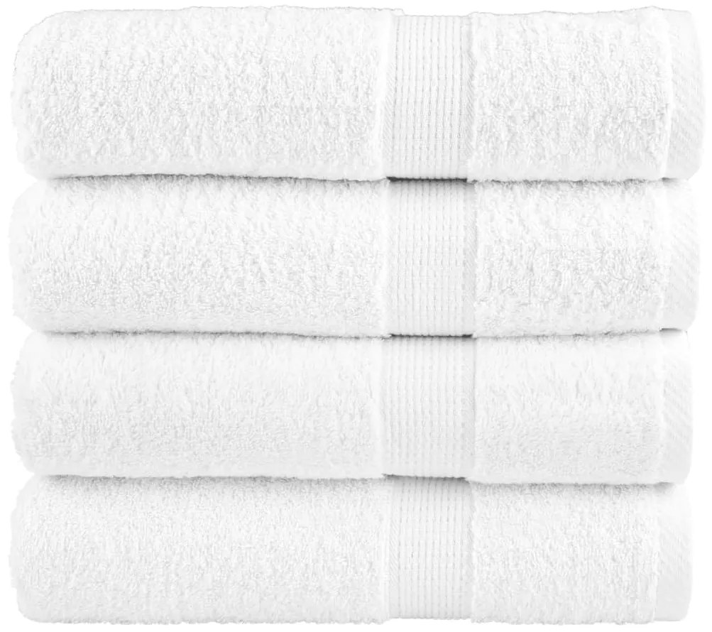 vidaXL Πετσέτες Μπάνιου Premium SOLUND 4 Τεμ Λευκές 100x150εκ 600γρ/μ²