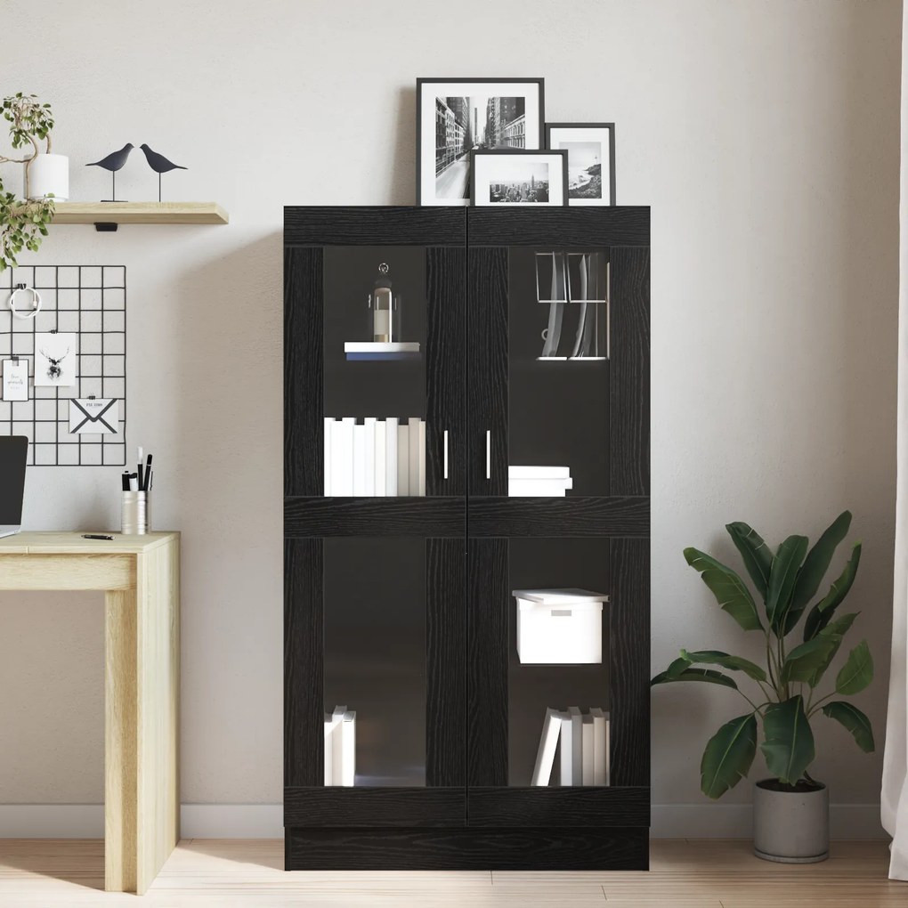 vidaXL vitaXL Βιβλιοθήκη Μαύρη Δρυς 82,5x30,5x150 εκ Επεξεργασμένο ξύλο