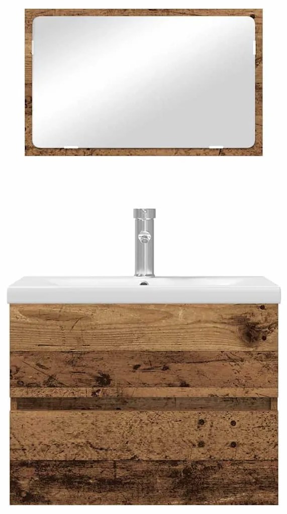 vidaXL Σετ Επίπλων Μπάνιου 3 pcs Παλαιό ξύλο 60 x 38.5 x 45 cm