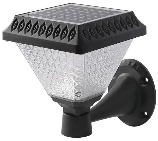 Ηλιακό Φωτιστικό Κήπου LED 0.8W 75lm 90° Τετράγωνο IP44 Επιτοίχιο CCT 3σε1 Θερμό+Φυσικό+Ψυχρό Λευκό Μαύρο 93578 VTAC-93578-Μαύρο 93578