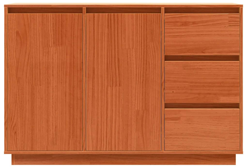 vidaXL Πλαϊνό γραφείο Καφέ 111 x 34 x 75 εκ. Μασίφ ξύλο πεύκου