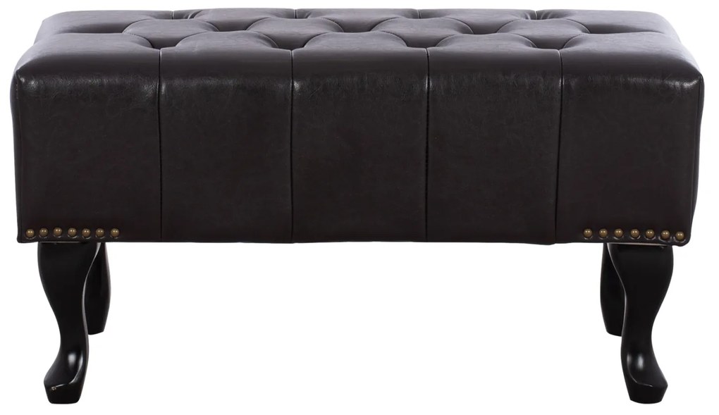 Ταμπουρέ Υποπόδιο T.Chesterfield Emma PU 80x44x39Y εκ.Σκ.Καφέ